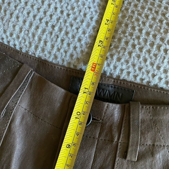 SPRWMN Women’s Leather straight-leg pants Brown Size S Button Fly Pants - Picture 9 of 10